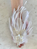 White Feather & Sequin Fascinator