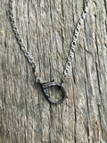 Pavé Diamond Clasp & Silver Necklace