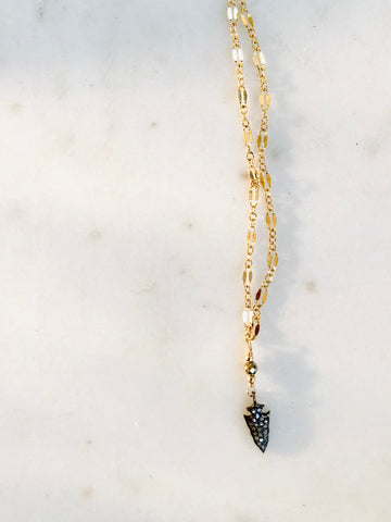 Diamond Arrowhead & Gold Necklace