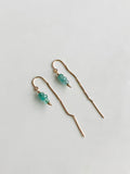 Emerald & Gold Threader Earrings