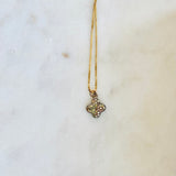 Champagne Sapphire Clover Pendant Necklace