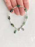 Emerald Nuggets & Fine Silver Bracelet