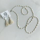 Pearl & Pyrite Beaded Necklace