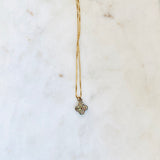 Champagne Sapphire Clover Pendant Necklace