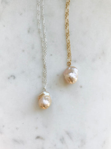 Champagne Baroque Pearl Necklace