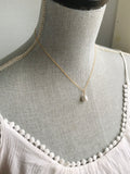 Small Baroque Pearl and Gold Necklace