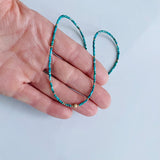 Turquoise & Gold Stardust Bead Necklace