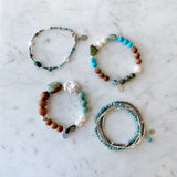 Arizona Turquoise & Keshi Pearl Sandalwood Bracelet