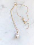 Champagne Baroque Pearl & Gold Necklace