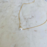 Floating Pearl & Gold Necklace