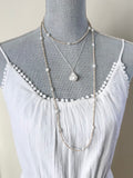 Pearl & White Turquoise Long Necklace