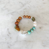 Arizona Turquoise & Keshi Pearl Sandalwood Bracelet