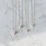 Floating Pearl & Silver Necklace