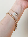 Baroque Pearl and Gold Adjustable Bracelet