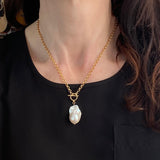 Baroque Pearl & Gold Toggle Necklace