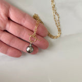 Tahitian Pearl and Gold Toggle Necklace