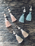 Keshi Pearl & Silk Tassel Earrings