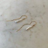 Long Pearl Gold Threader Earrings
