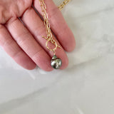 Tahitian Pearl and Gold Toggle Necklace