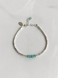 Emerald & Fine Silver Beaded Bracelet