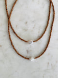 Keshi Pearl and Sandalwood Necklace