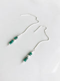 Emerald Gemstone Threader Earrings