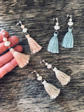 Keshi Pearl & Silk Tassel Earrings