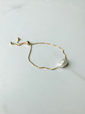 Baroque Pearl and Gold Adjustable Bracelet