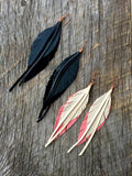 Leather Feather Earrings