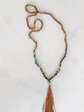 Turquoise and Sandalwood 108 Bead Mala