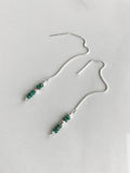 Emerald Gemstone Threader Earrings