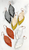 Leather Feather Earrings