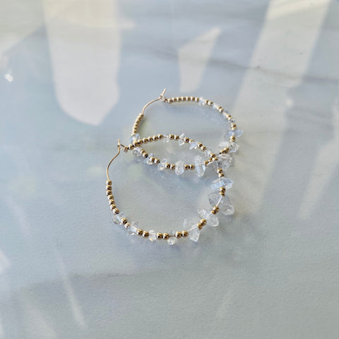 Herkimer Diamond Crystal Hoop Earrings