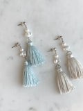 Keshi Pearl & Silk Tassel Earrings
