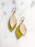 Leather Feather Earrings
