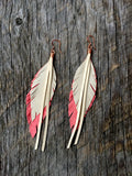 Leather Feather Earrings