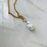 Baroque Pearl & Gold Toggle Necklace