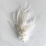 White Feather & Sequin Fascinator