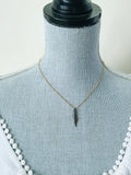 Diamond Feather & Gold Necklace