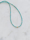 Turquoise & Gold Stardust Bead Necklace