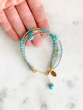 Turquoise Dainty Beaded Bracelet