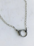 Pavé Diamond Clasp & Silver Necklace