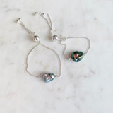 Tahitian Keshi Pearl Silver Adjustable Bracelet