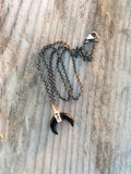Men's Black Onyx Horn Necklace
