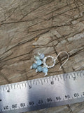 Aquamarine and Leather Knotted Earrings