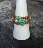 Chrysoprase Nugget and Sandalwood Yoga Bracelet