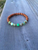 Chrysoprase and Sandalwood Yoga Bracelet