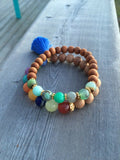 Chrysoprase and Sandalwood Yoga Bracelet
