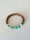 Chrysoprase and Sandalwood Yoga Bracelet