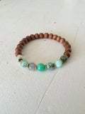 Chrysoprase and Sandalwood Yoga Bracelet